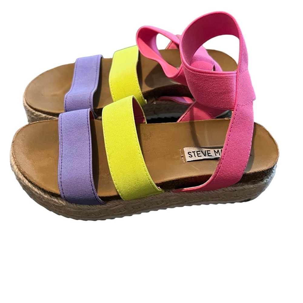 Steve Madden J Nikki Platform sandals multicolored ankle strap girls size 13-GUC